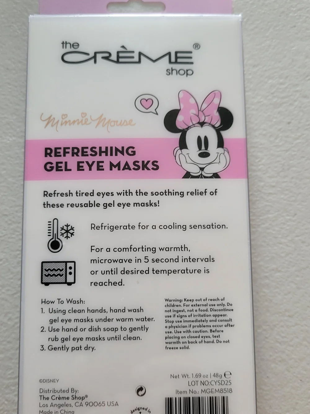 The Crème Shop x Disney Minnie Mouse Pink Gel Eye Masks - Set of 2